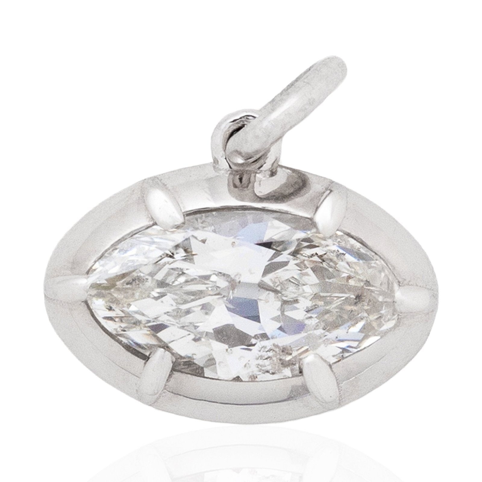 1.00ct Marquise Cut Diamond Collet Charm/Pendant