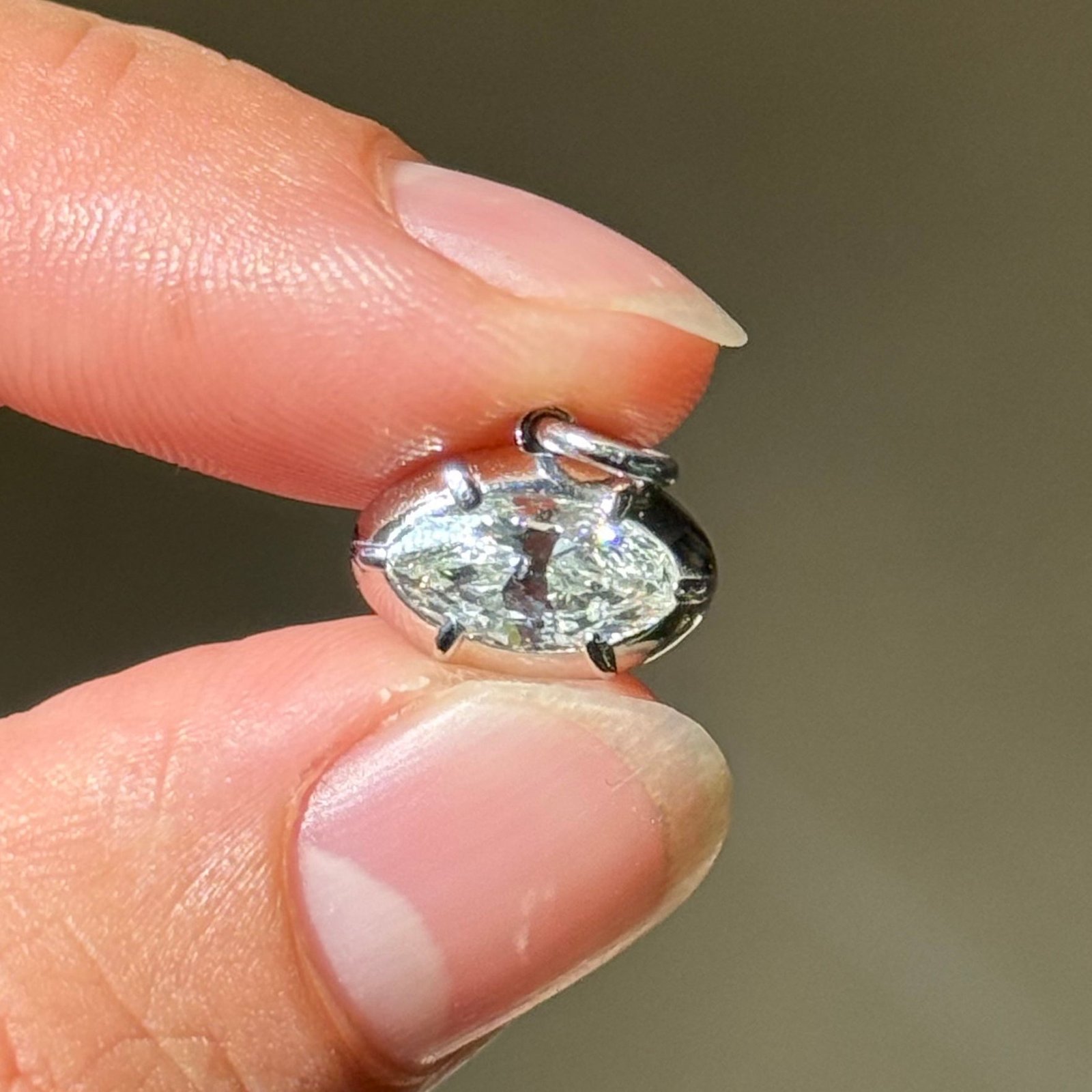 1.00ct Marquise Cut Diamond Collet Charm/Pendant - Image 2
