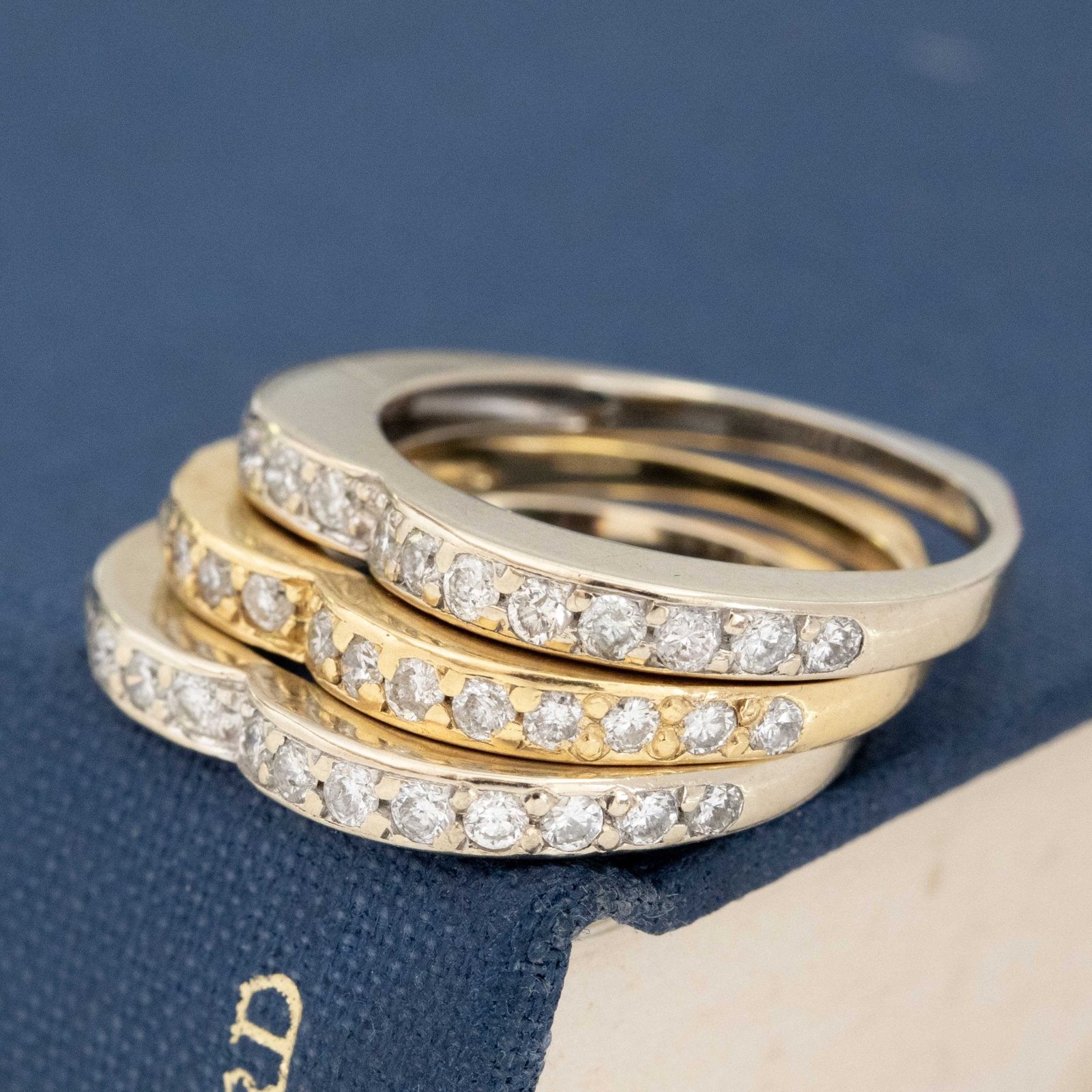 1.00ctw Diamond Heart Shape Stacker Bands, French - Image 2
