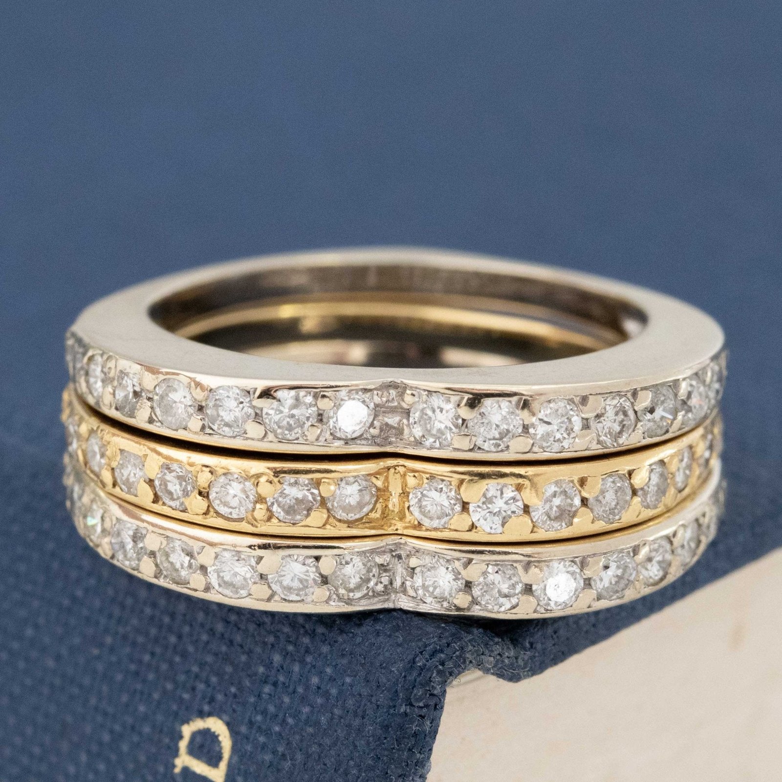 1.00ctw Diamond Heart Shape Stacker Bands, French - Image 4