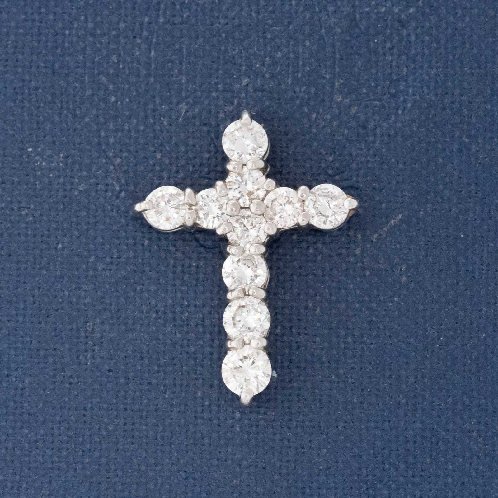 1.00ctw Round Brilliant Cut Diamond Cross Charm