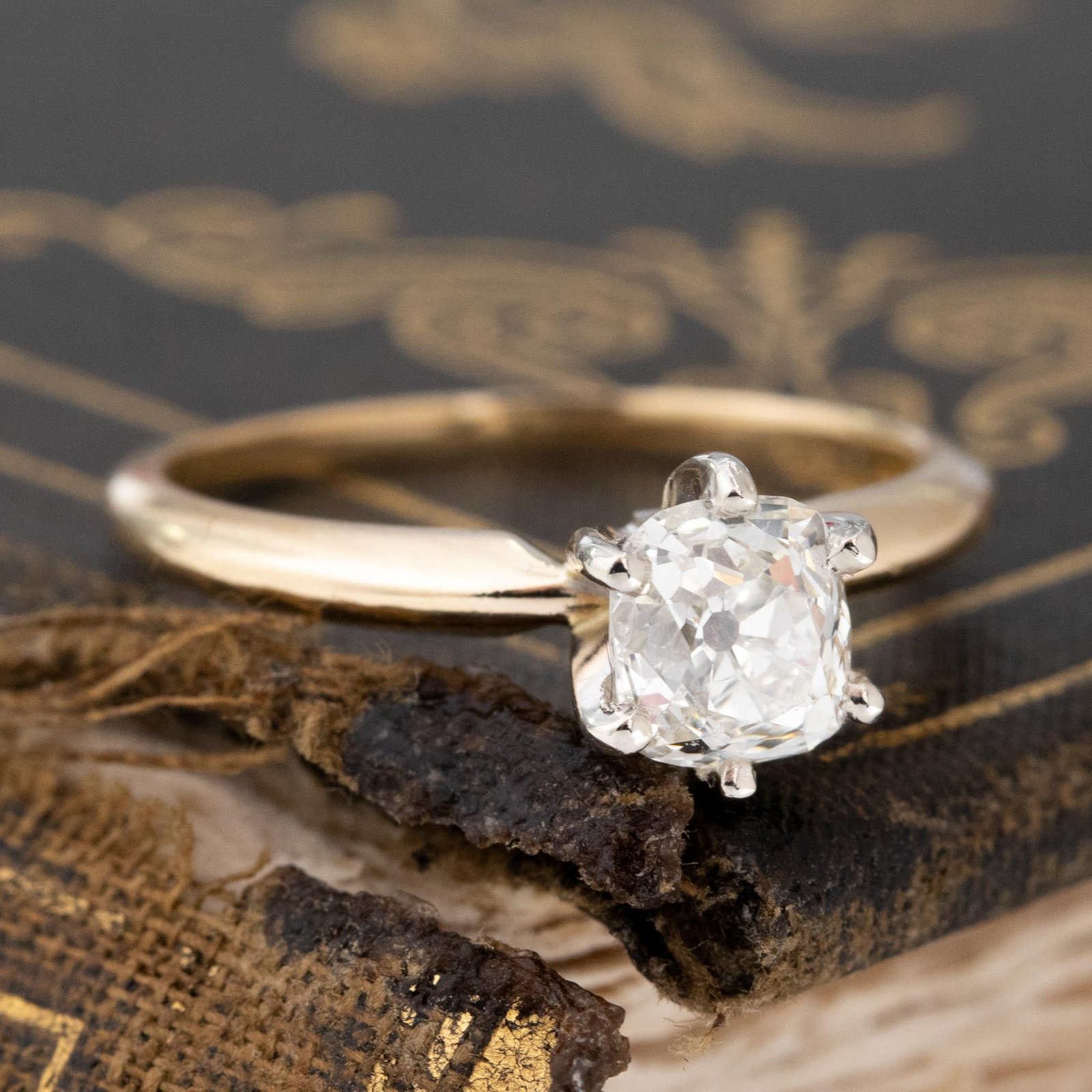 1.02ct Vintage Old Mine Cut Diamond Solitaire, GIA - Image 3