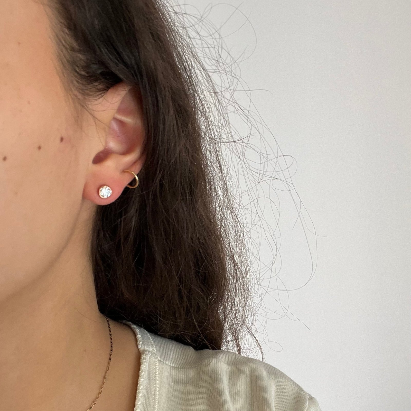 1.02ctw Old European Cut Diamond Stud Earrings - Image 2