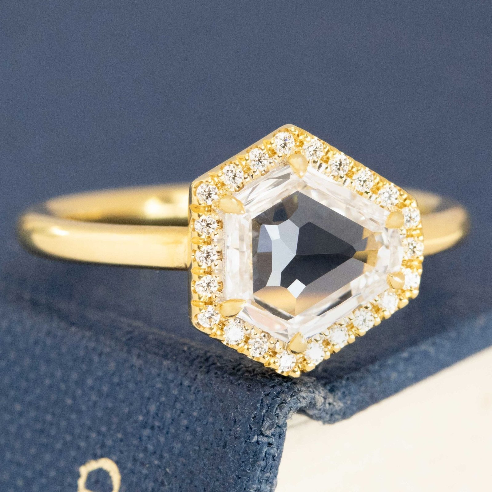 1.04ct Kite Step Cut Diamond Halo Solitaire - Image 3
