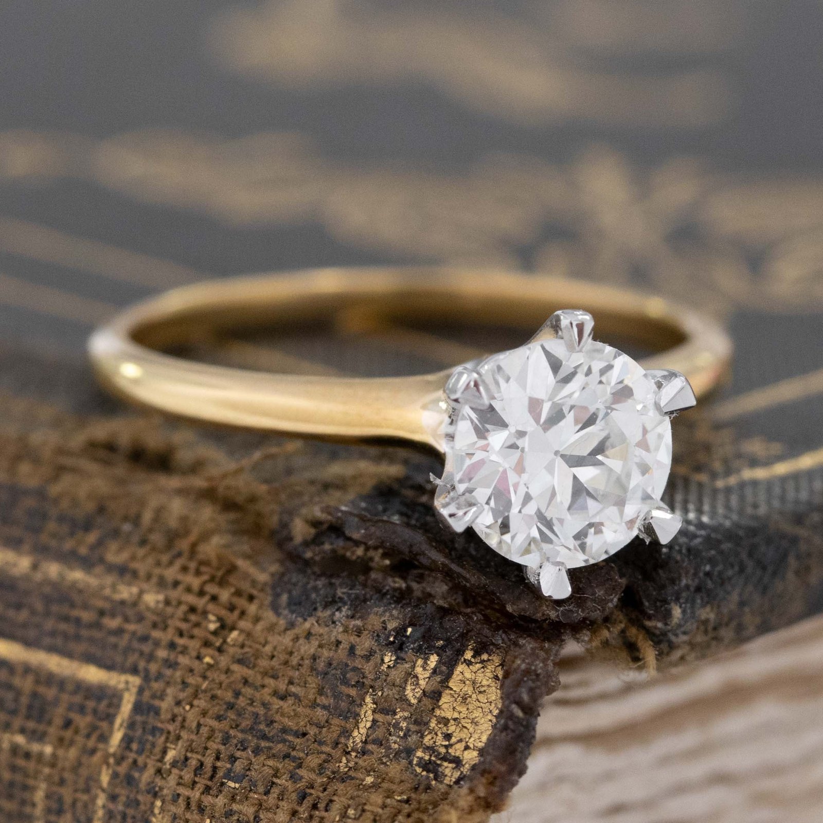1.05ct Vintage Old European Cut Diamond Solitaire - Image 3