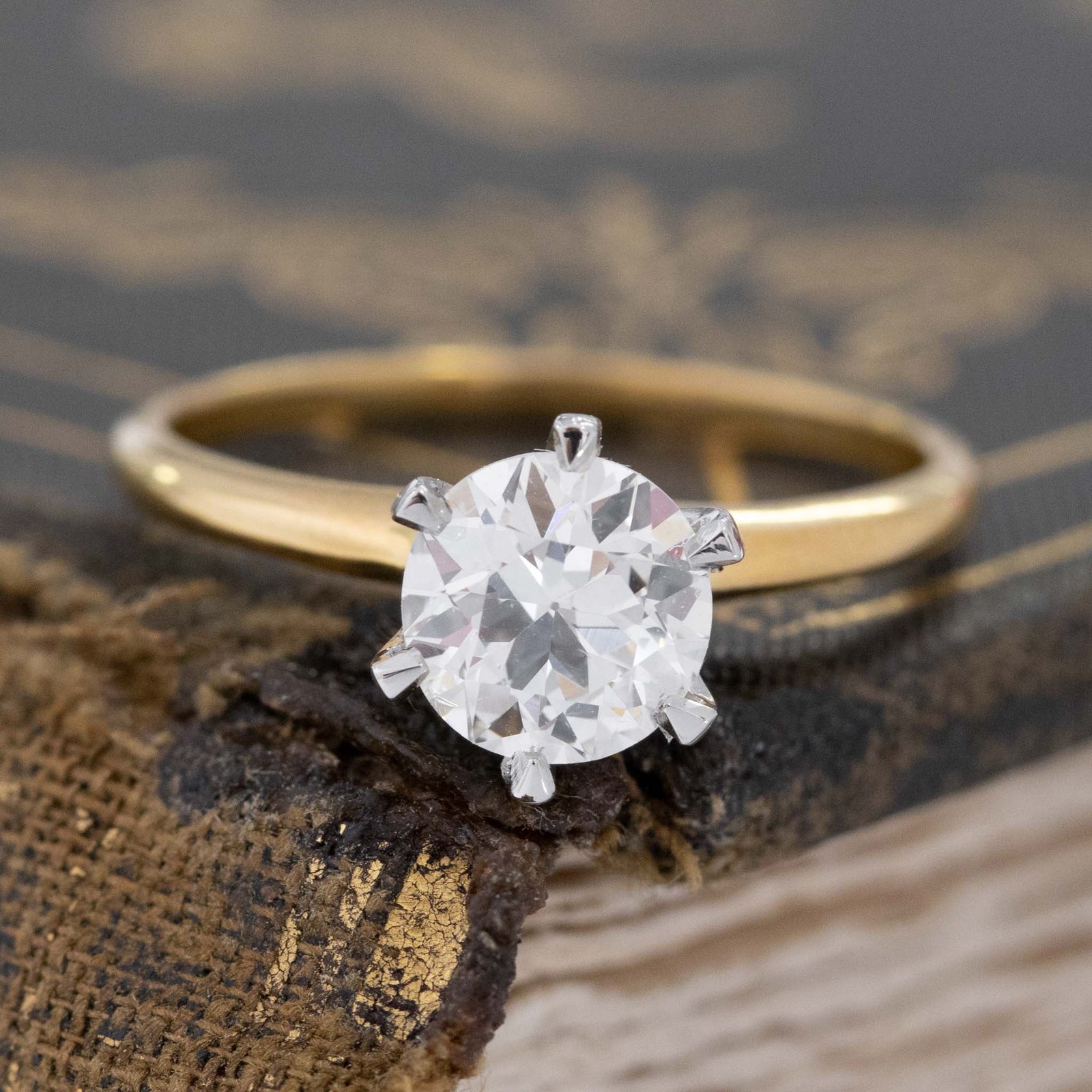 1.05ct Vintage Old European Cut Diamond Solitaire