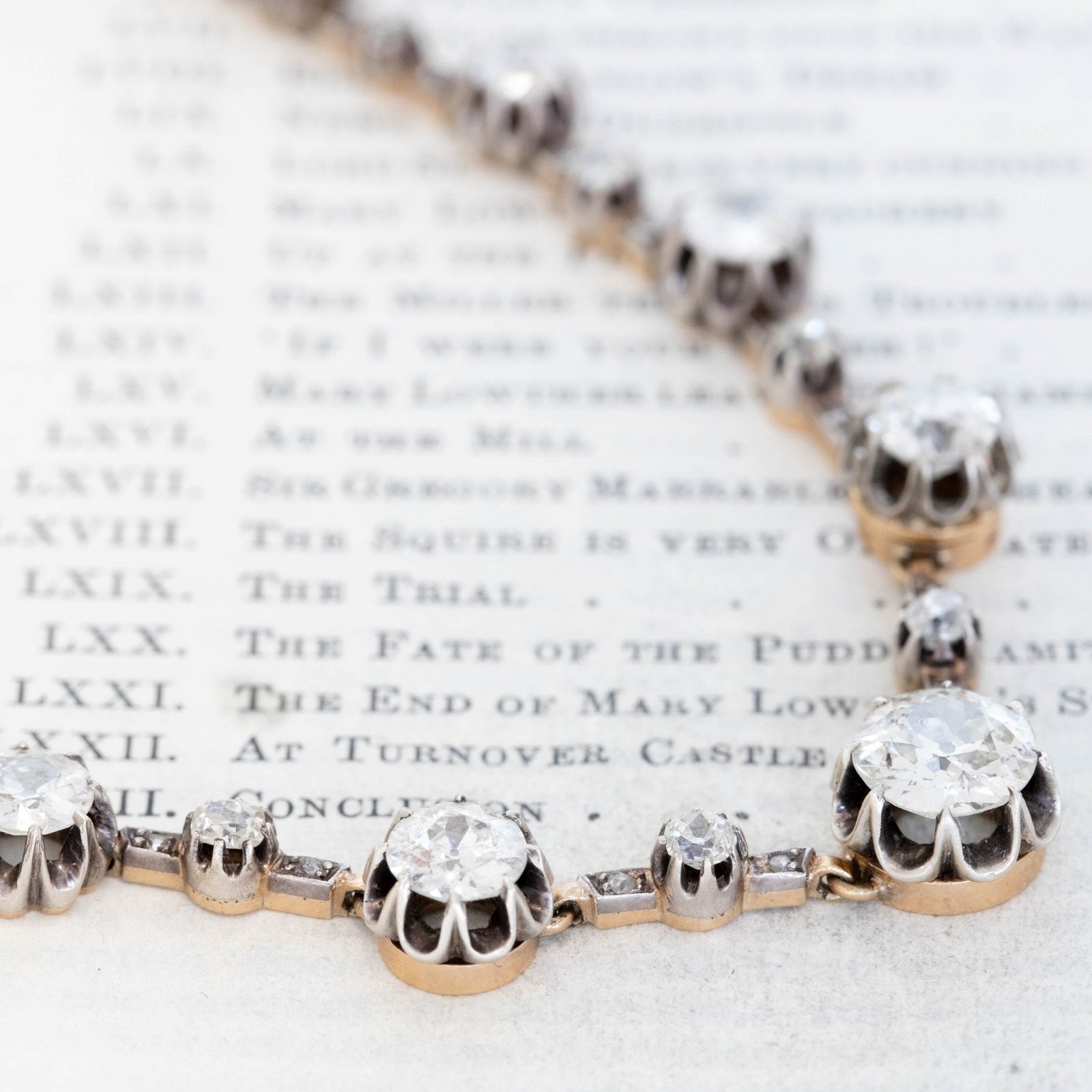 10.65ctw Victorian Old European Cut Convertible Riviere Necklace, French - Image 6