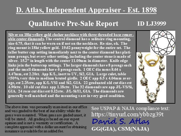 10.65ctw Victorian Old European Cut Convertible Riviere Necklace, French - Image 7