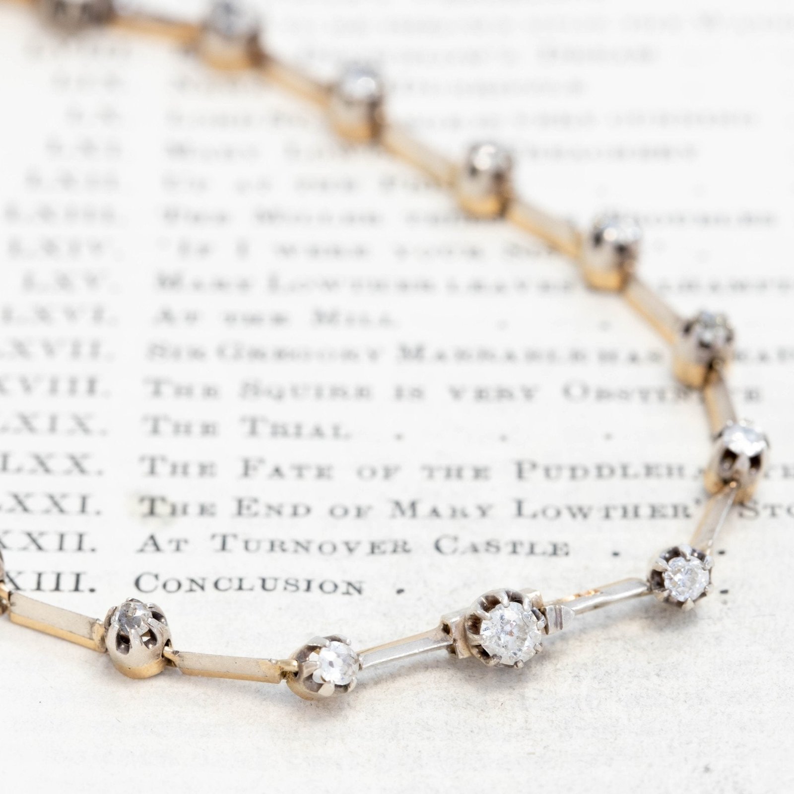 10.65ctw Victorian Old European Cut Convertible Riviere Necklace, French - Image 8