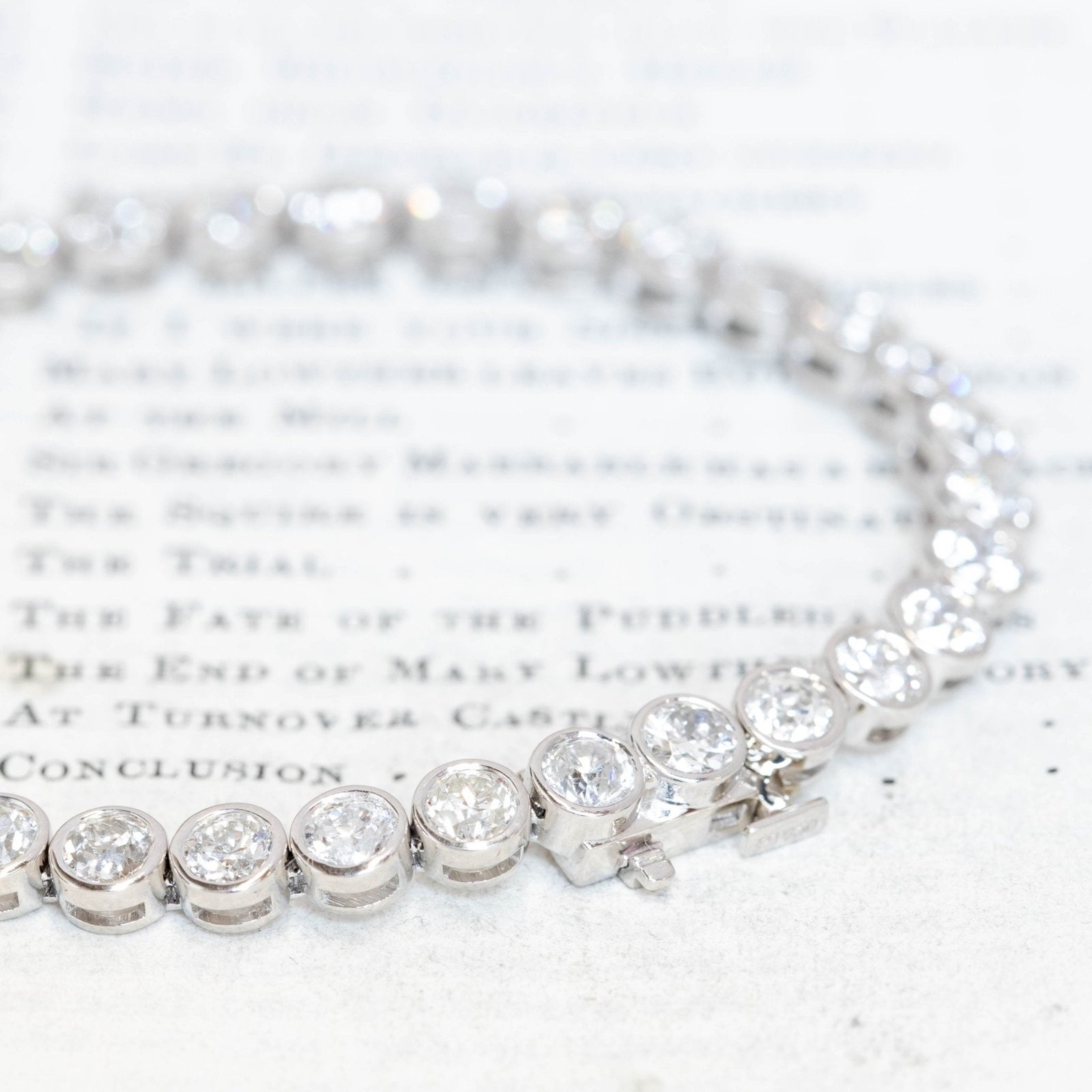 10.74ctw Old European Cut Diamond Bezel Tennis Bracelet - Image 3