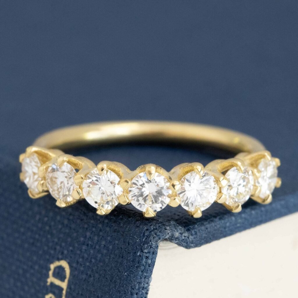 1.08ctw Round Brilliant Cut Diamond Half-Hoop Band