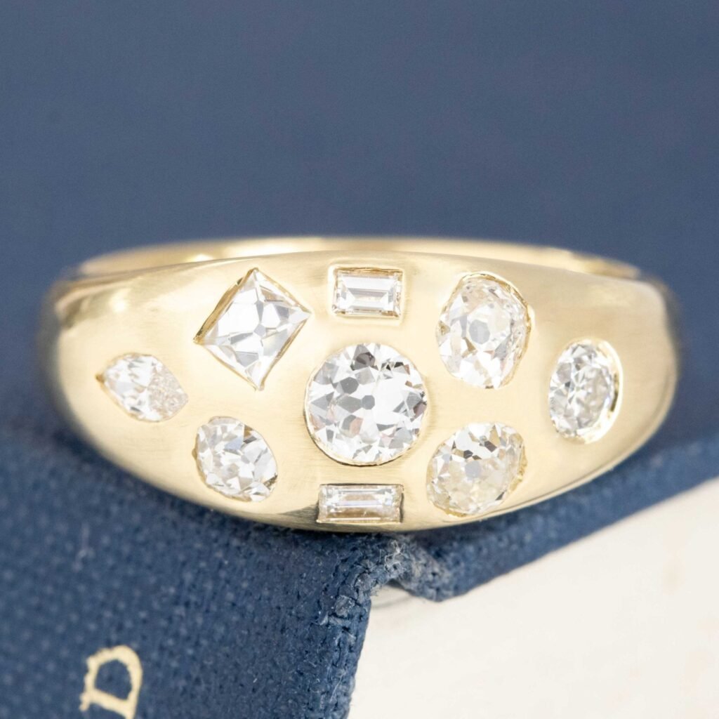 1.12ctw Mixed Cut Diamond Bombe Scatter Ring