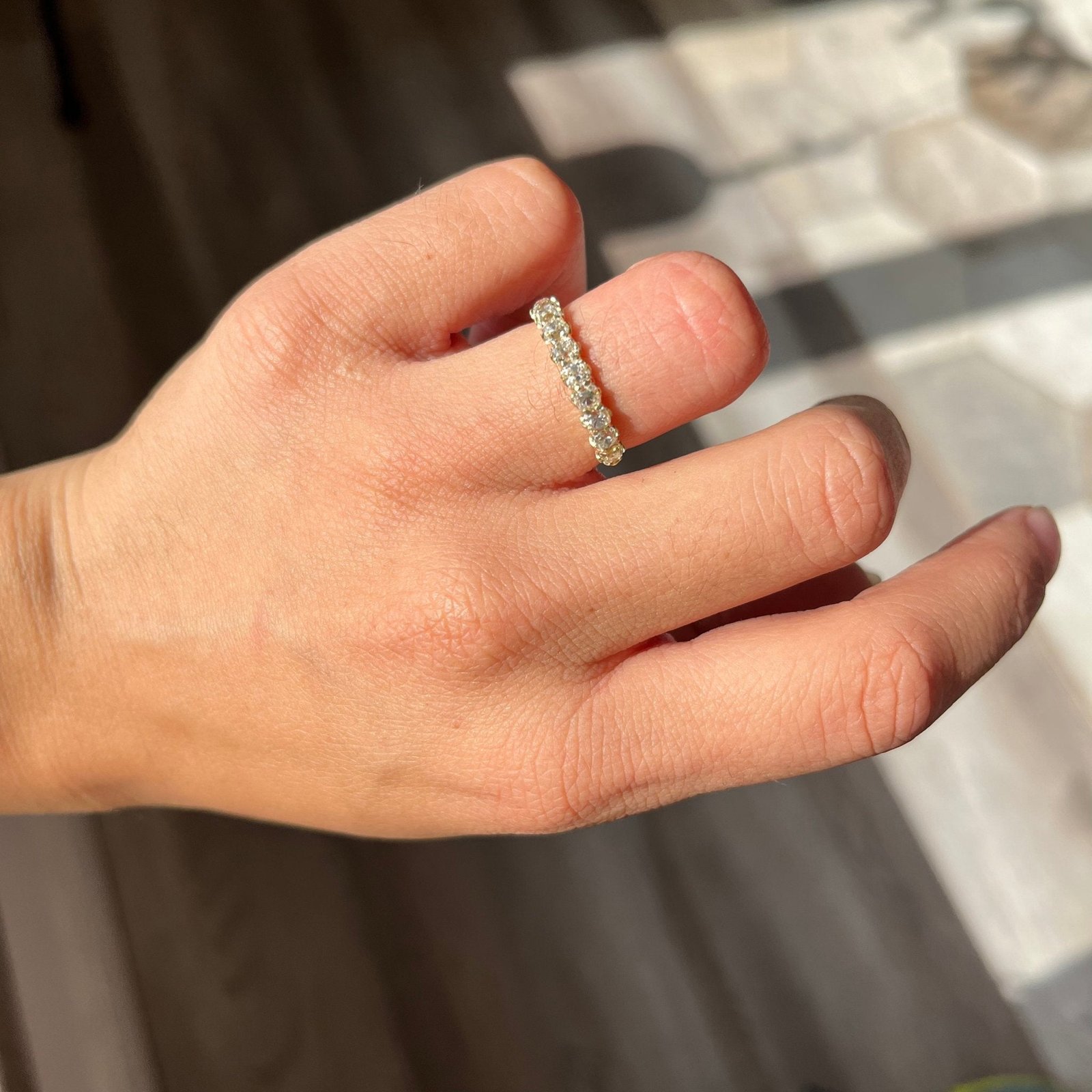 1.13ctw Old Mine Cut Diamond Half-Hoop 9-Stone Band - Image 2