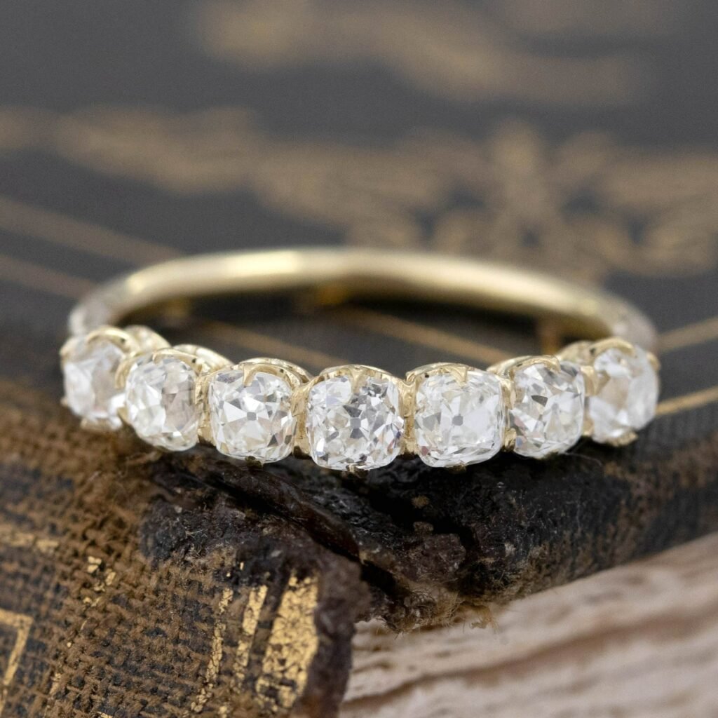 1.14ctw Old Mine Cut Diamond 7-Stone Band
