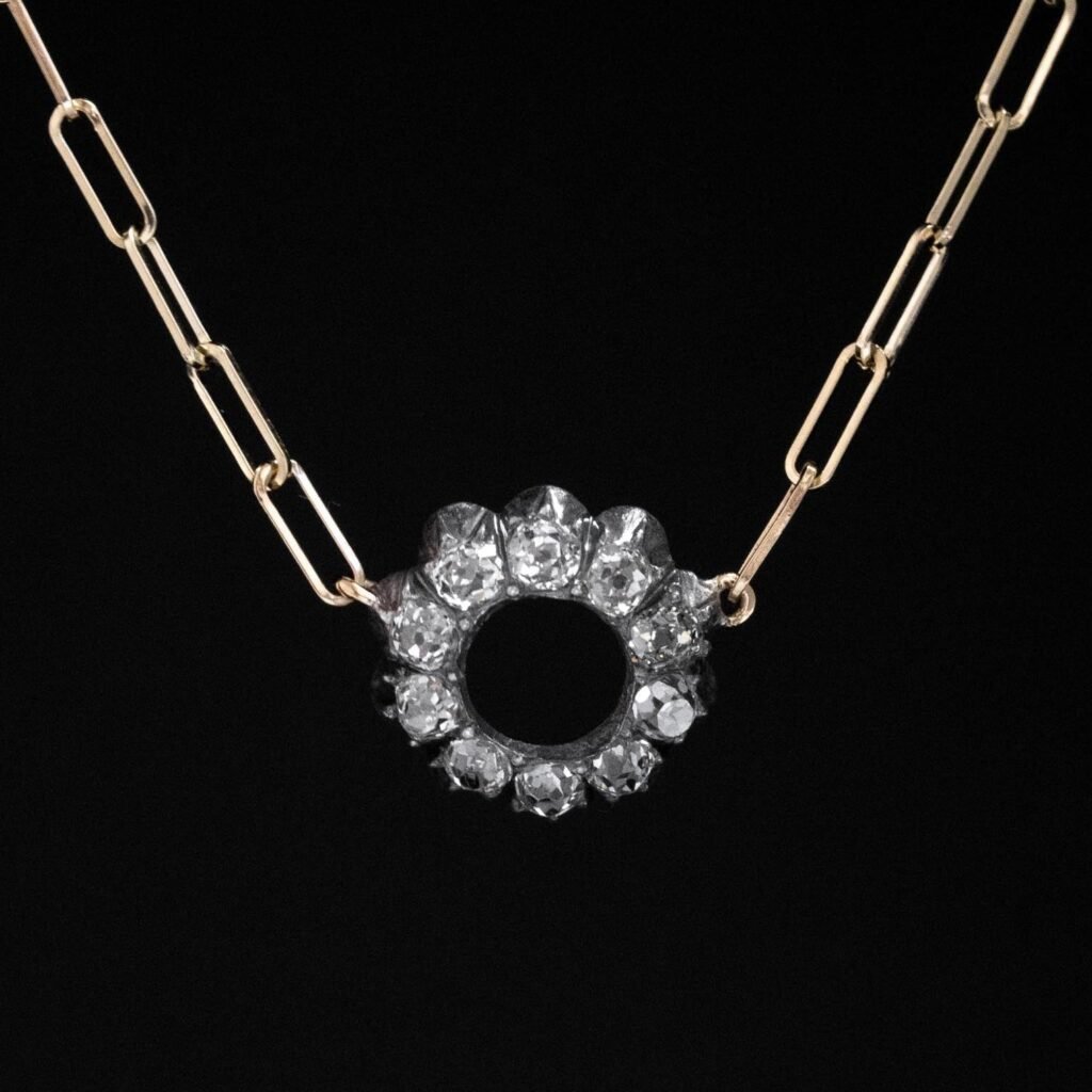1.15ctw Victorian Diamond Flower Pendant
