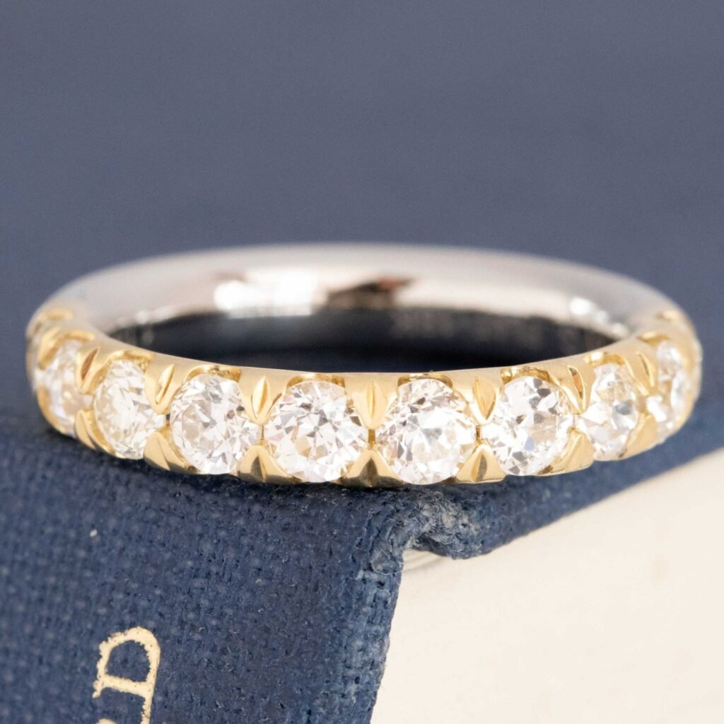 1.17ctw Old European Cut Diamond Half-Eternity Yin-Yang Band