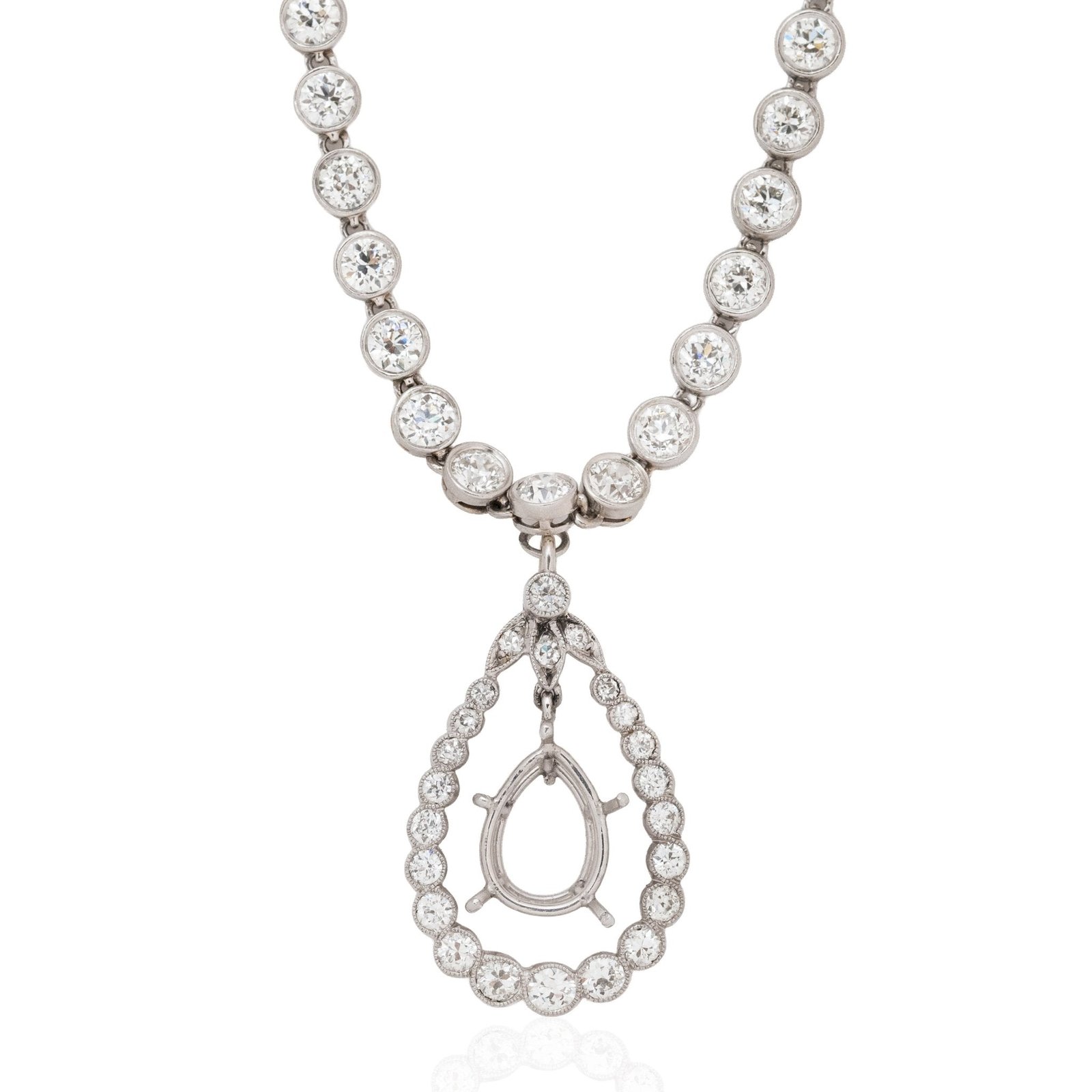 12.00ctw Antique Old European Cut Diamond Necklace, c 1933 - Image 3