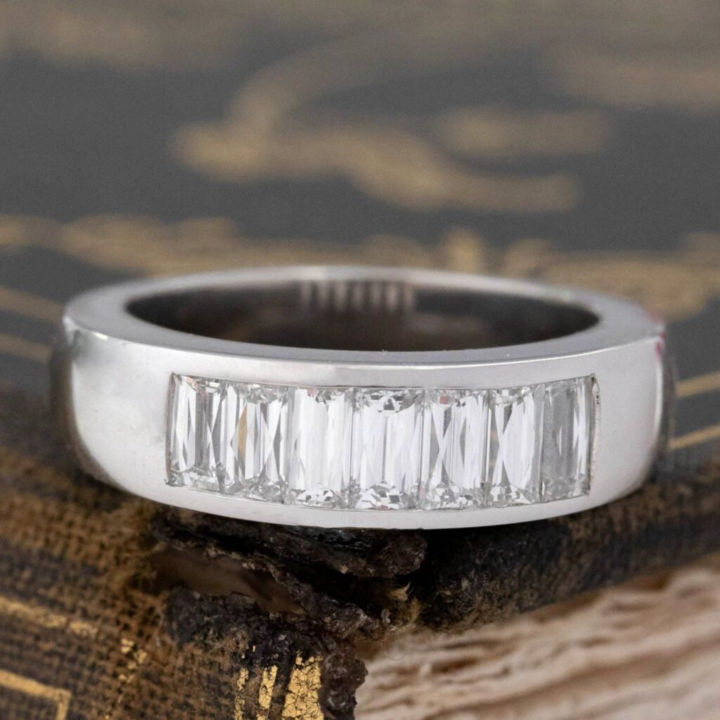1.20ctw French Baguette Cut Diamond 7-Stone Band