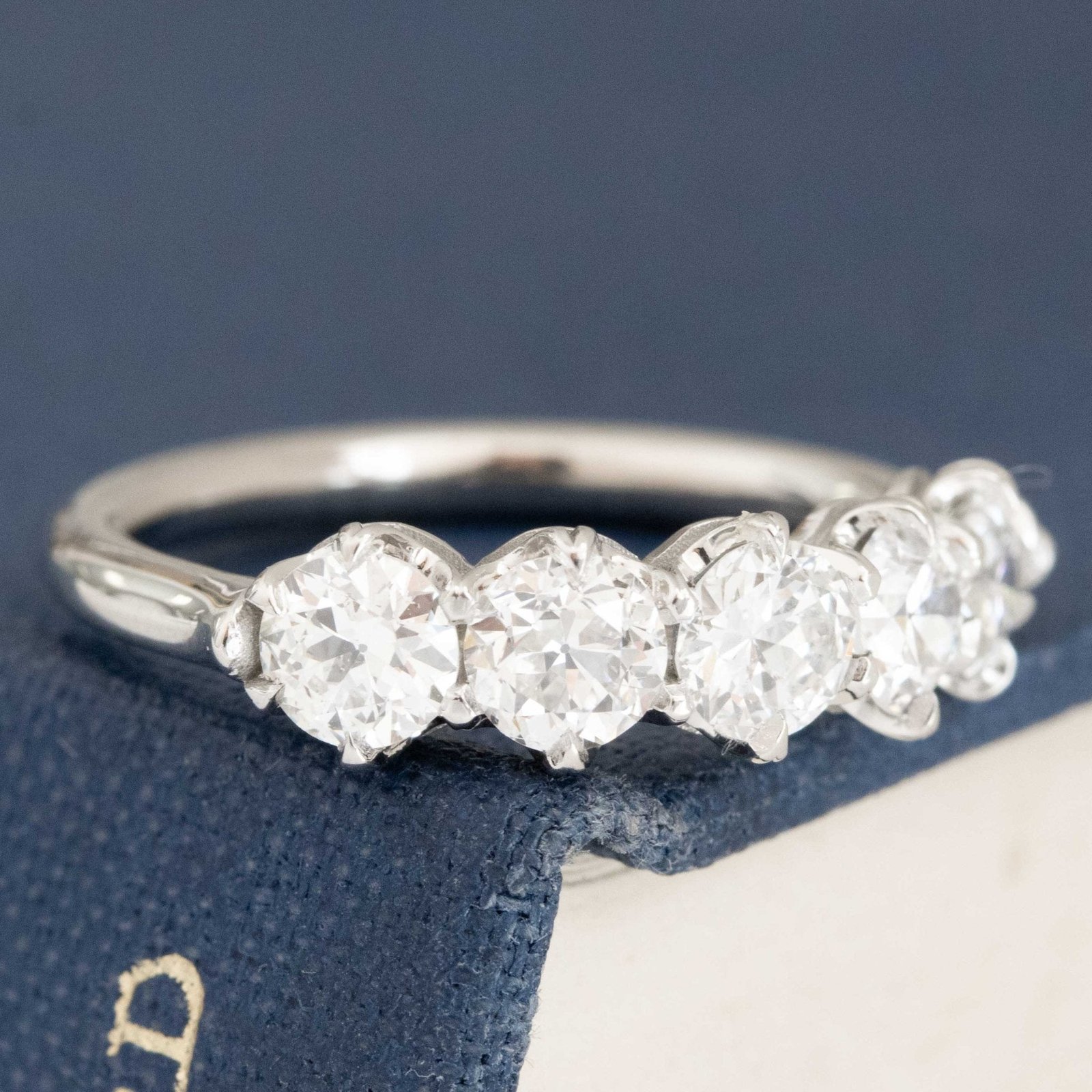 1.20ctw Old European Cut Diamond 5-Stone Band - Image 3