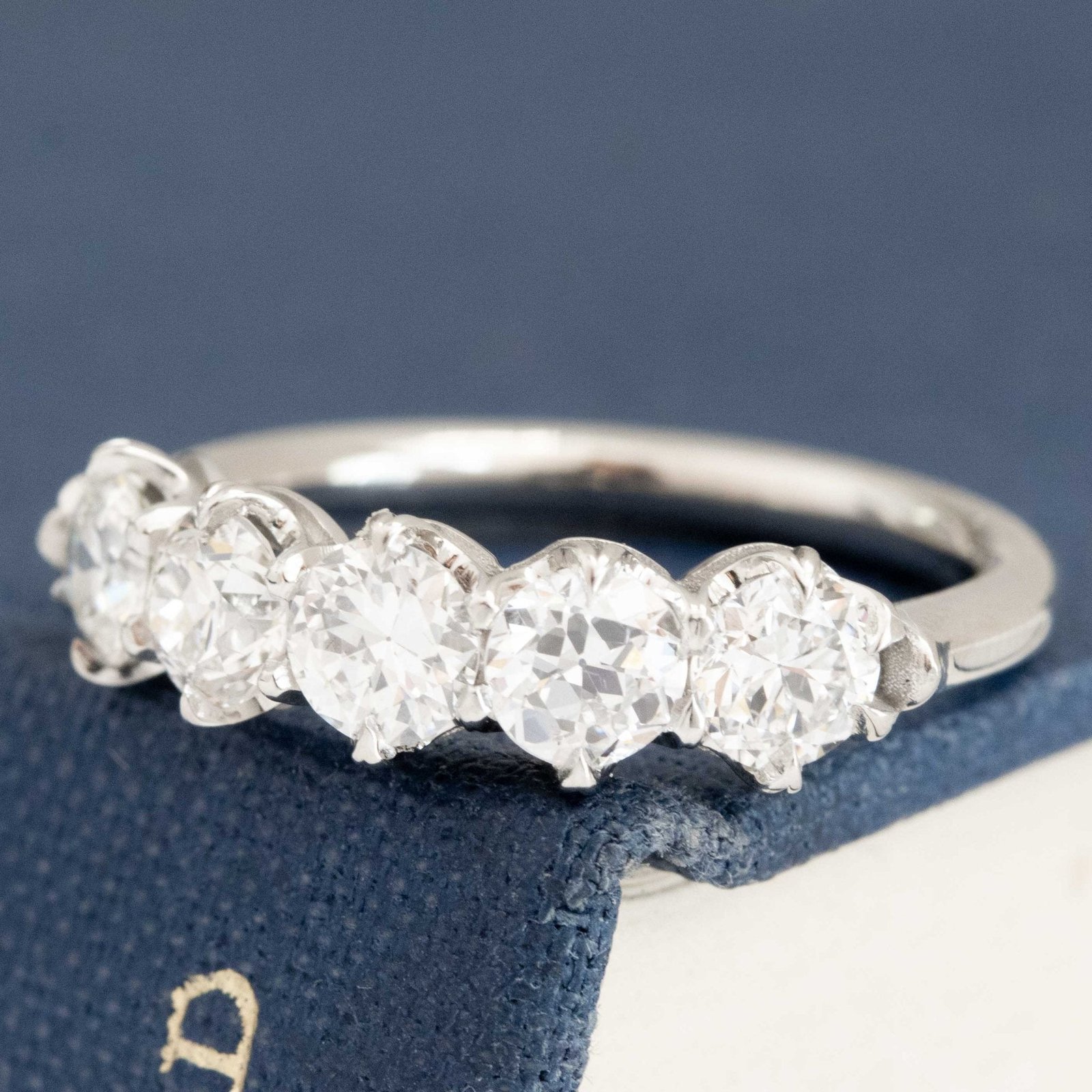 1.20ctw Old European Cut Diamond 5-Stone Band - Image 4