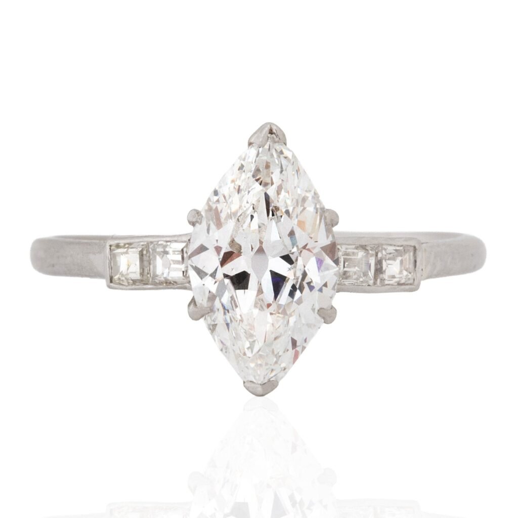 1.25ct Art Deco Marquise Diamond Ring, GIA