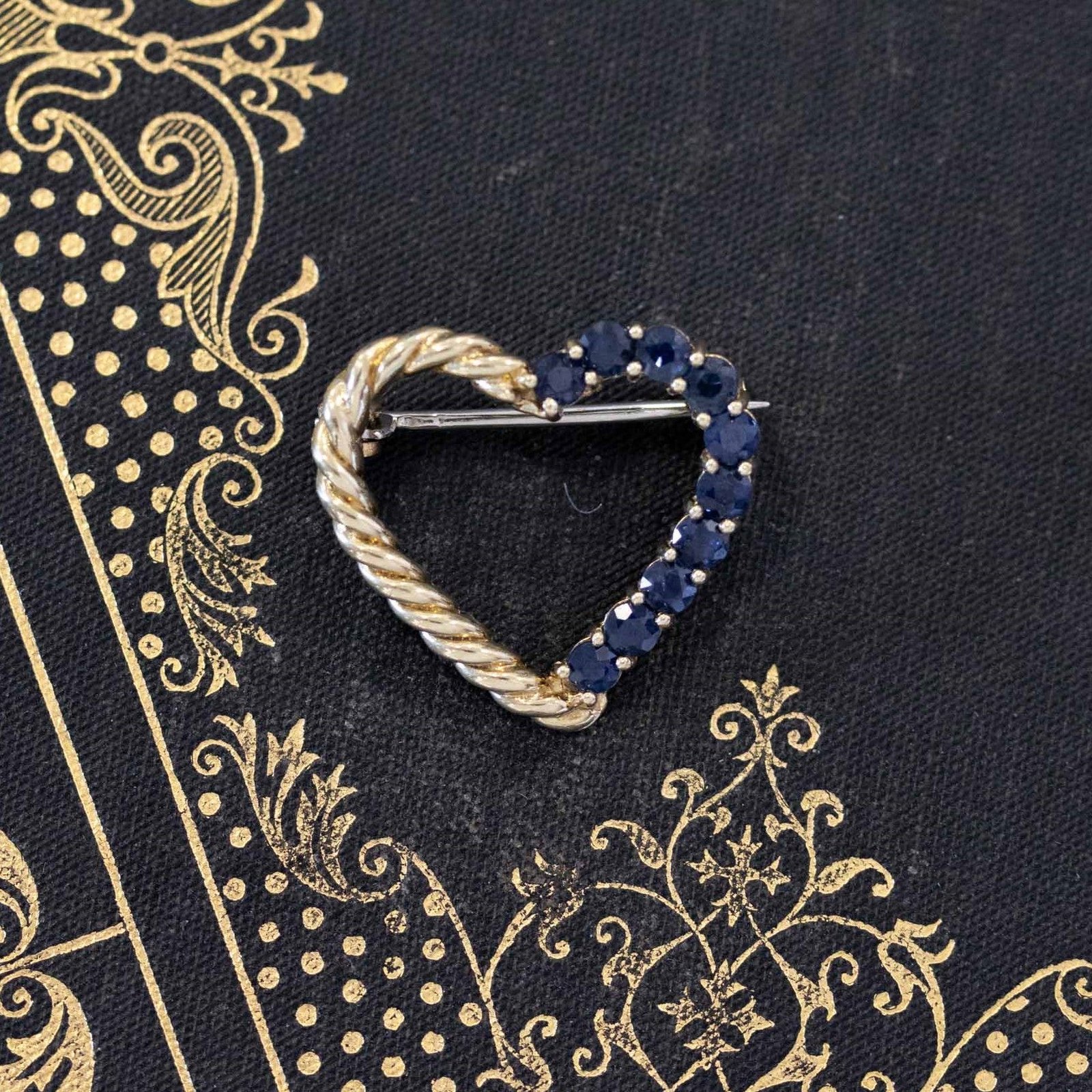 1.25ctw Vintage Sapphire Heart Brooch, by Tiffany & Co.