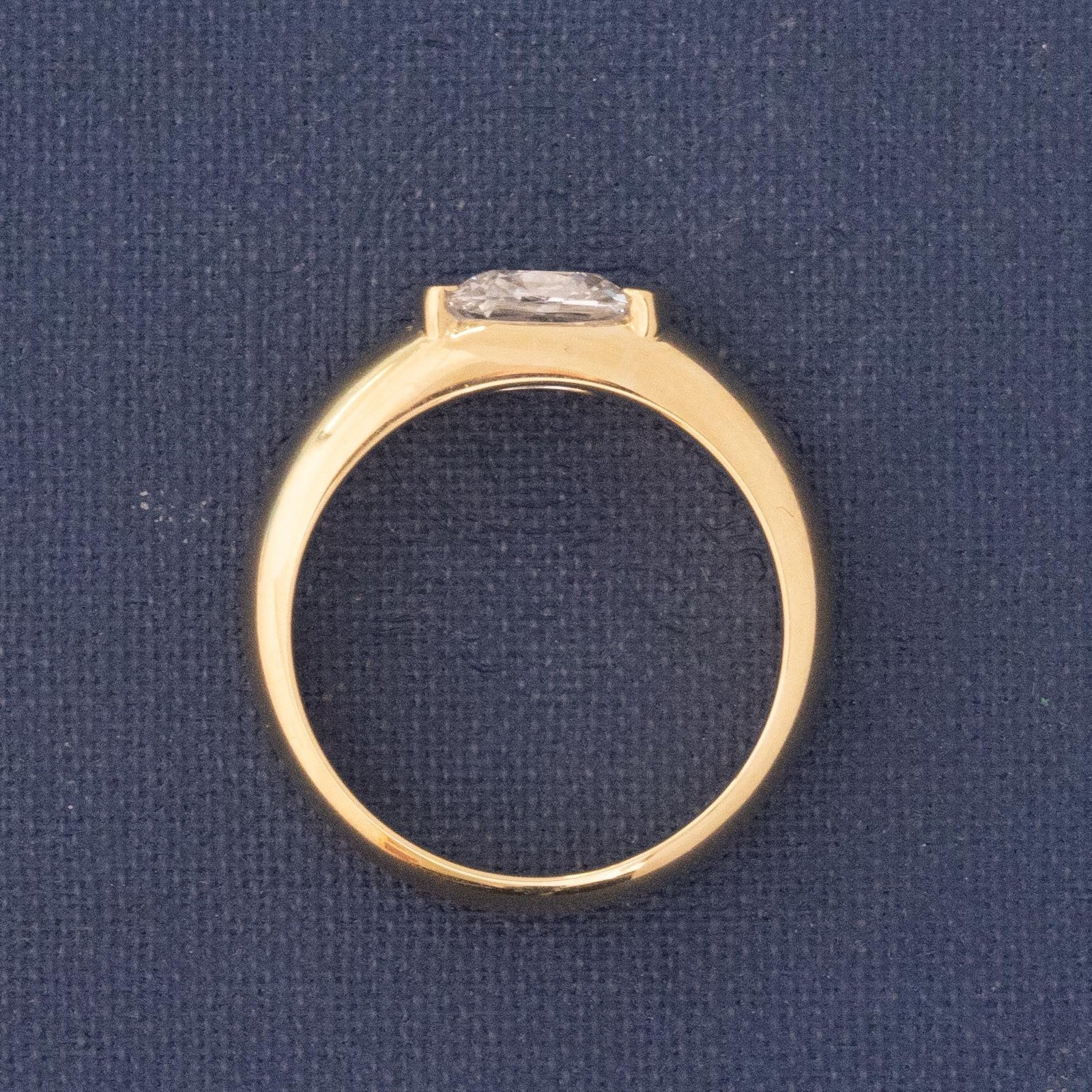 1.26ct Old Mine Cut Diamond Half Bezel Solitaire - Image 5