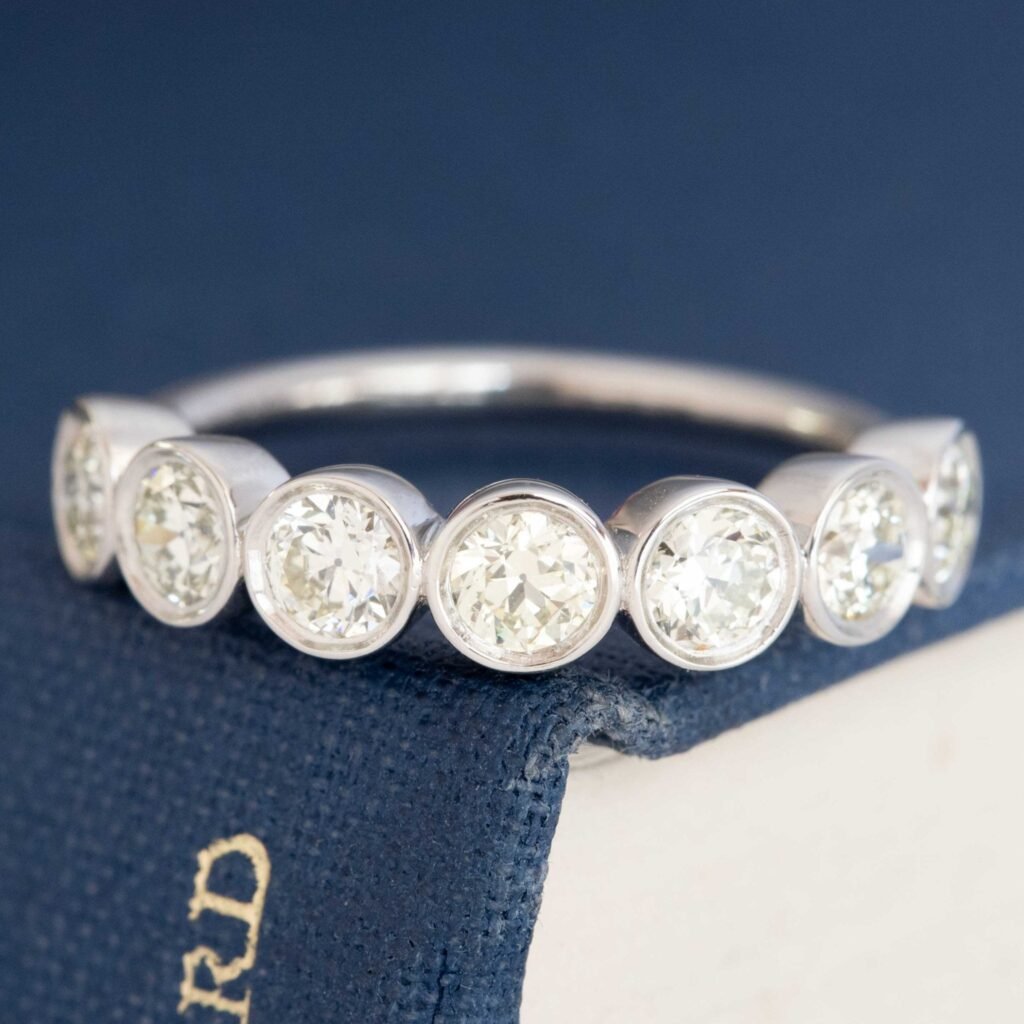1.27ctw Old European Cut Diamond Bezel Half-Hoop Band