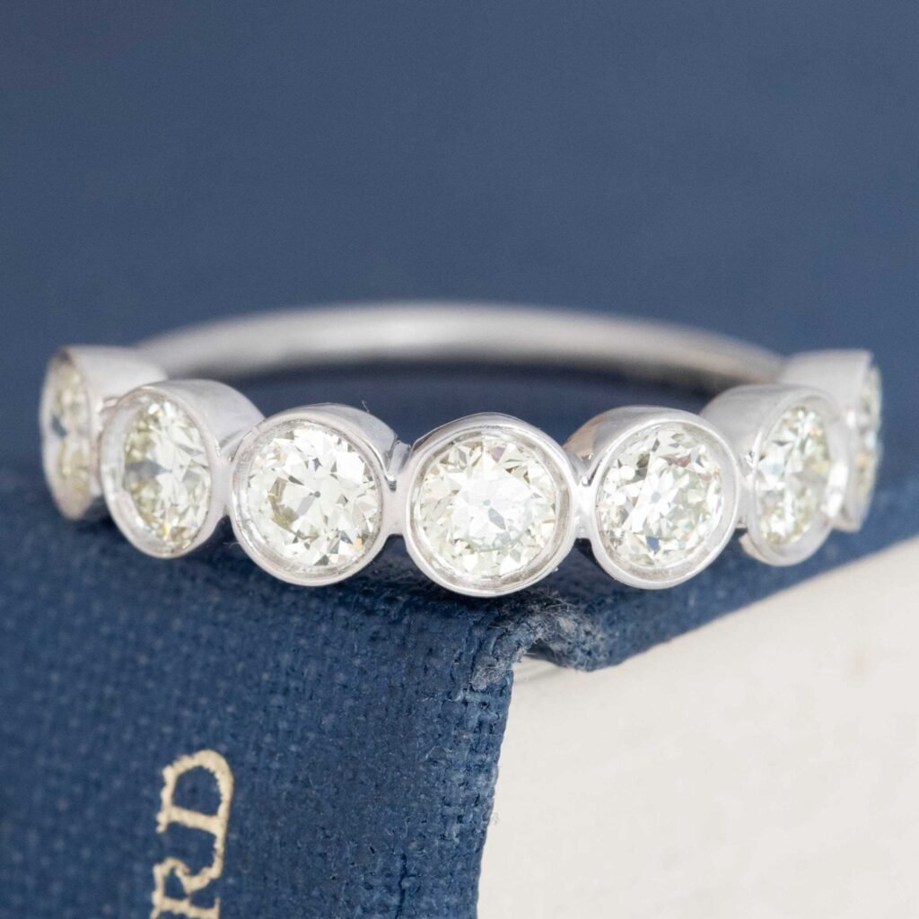 1.28ctw Old European Cut Diamond Bezel Half-Hoop Band