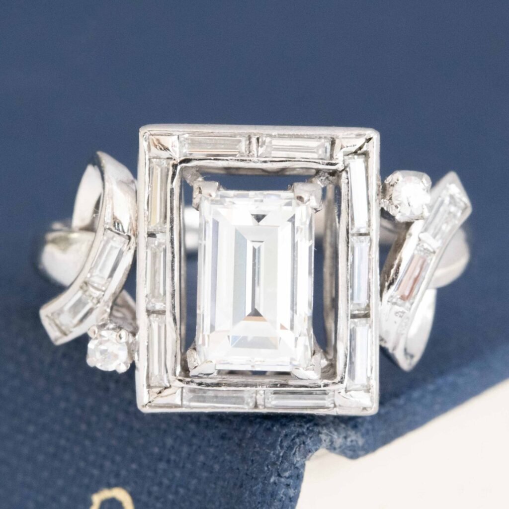1.39ctw Baguette Cut Diamond Frame Ring