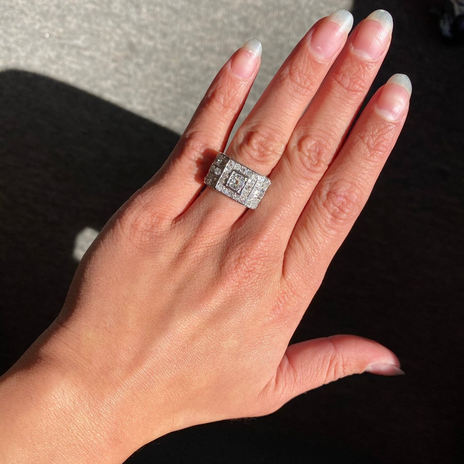 1.40ctw Art Deco Diamond Scroll Ring - Image 2