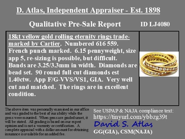 1.40ctw Diamond Eternity Rolling Ring, by Cartier France - Image 4