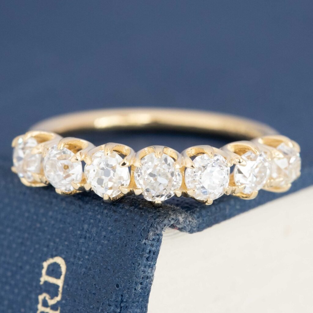 1.40ctw Old Mine Cut Diamond Half-Hoop Band