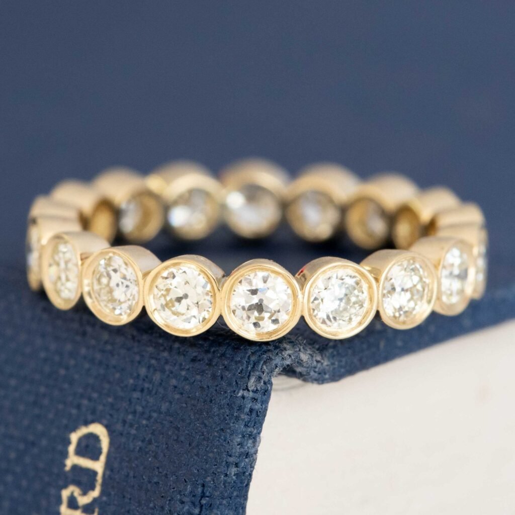 1.42ctw Old European Cut Diamond Bezel Eternity Band