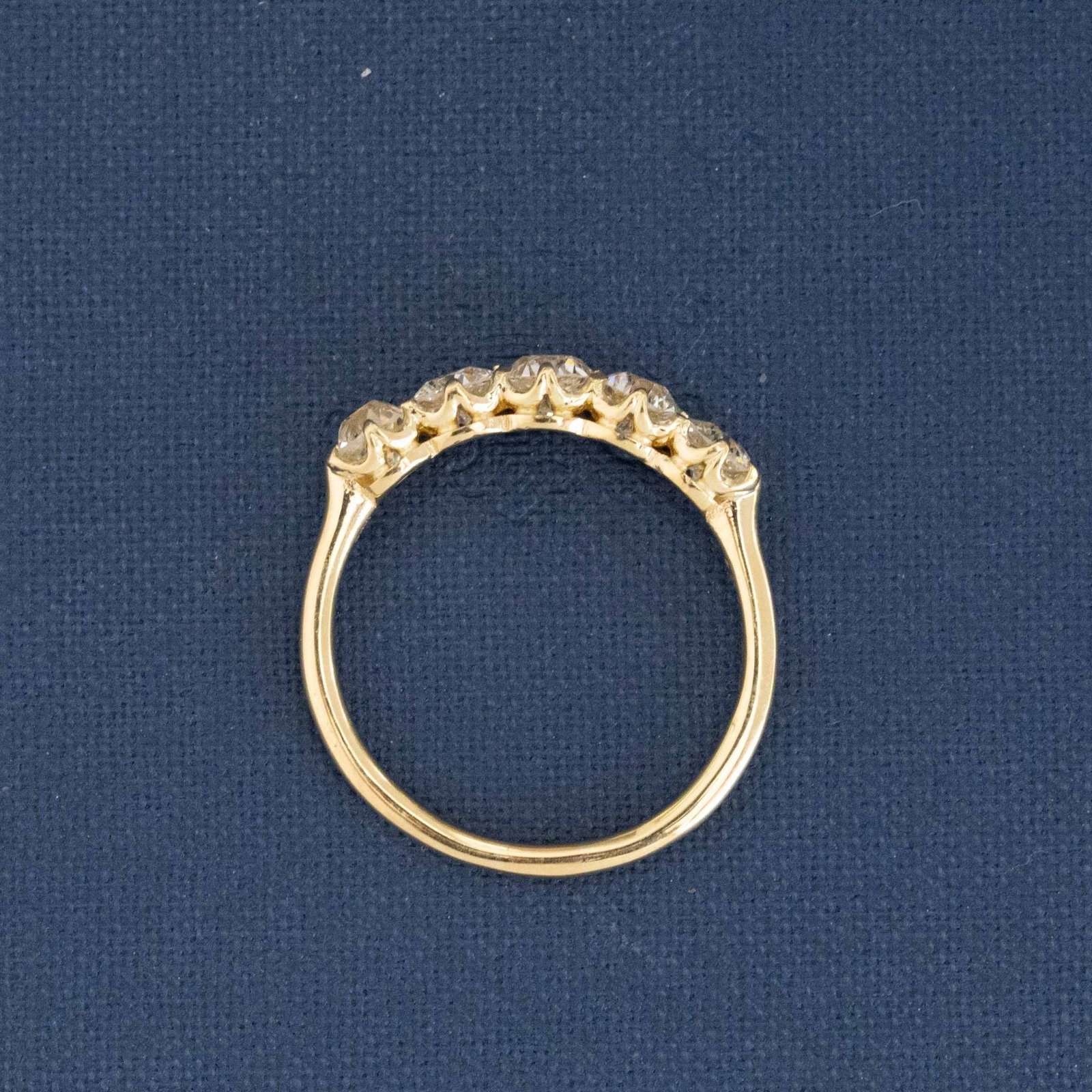1.44ctw Old European Cut Diamond 5-Stone Half-Hoop Band - Image 5