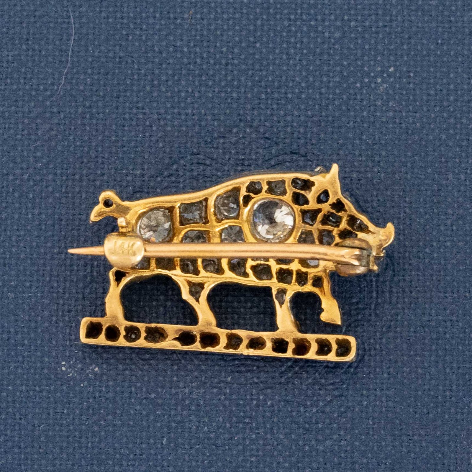 1.45ctw Antique Diamond & Ruby Boar Brooch - Image 6