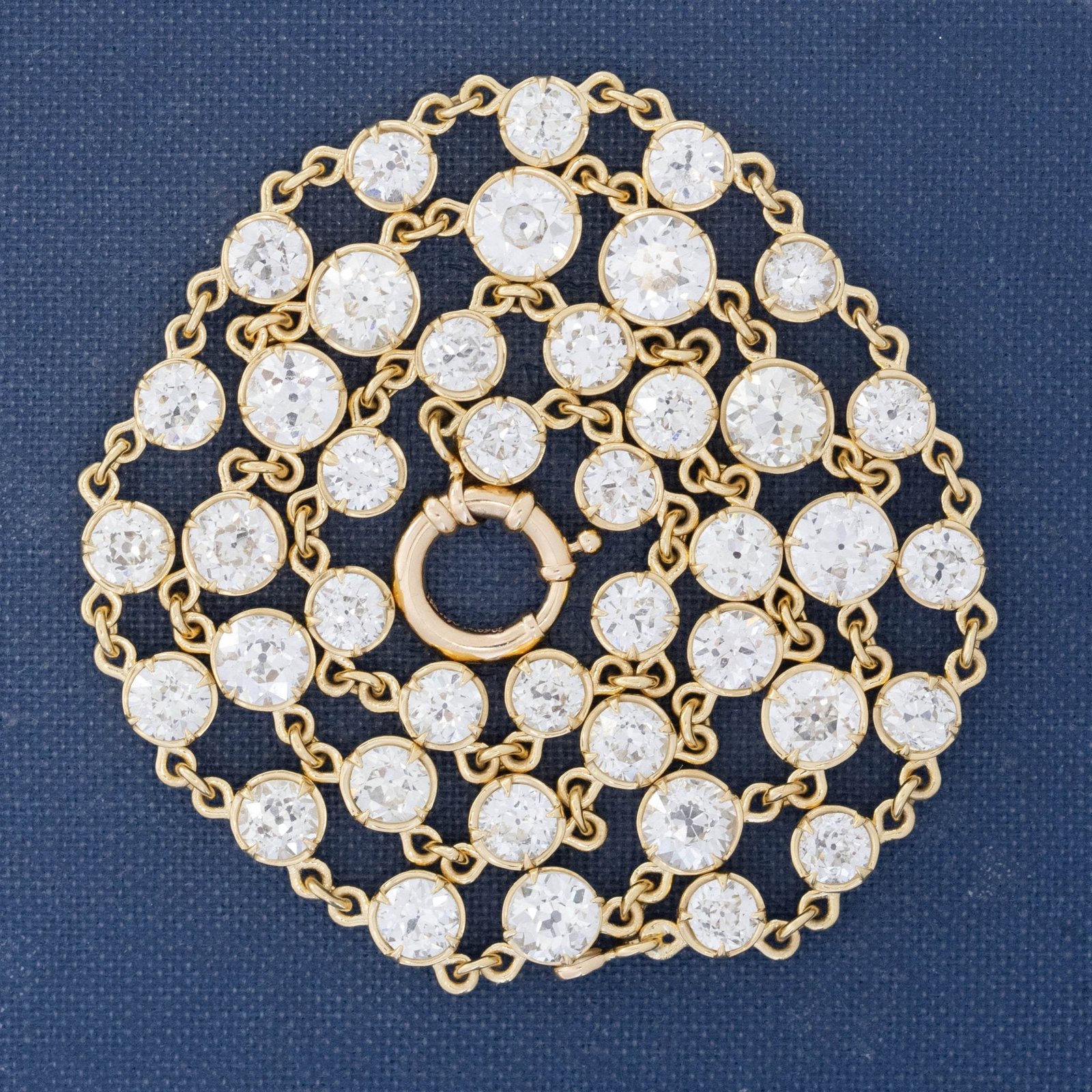 14.69ctw Old European Cut Diamond Riviere/Tennis Necklace - Image 4