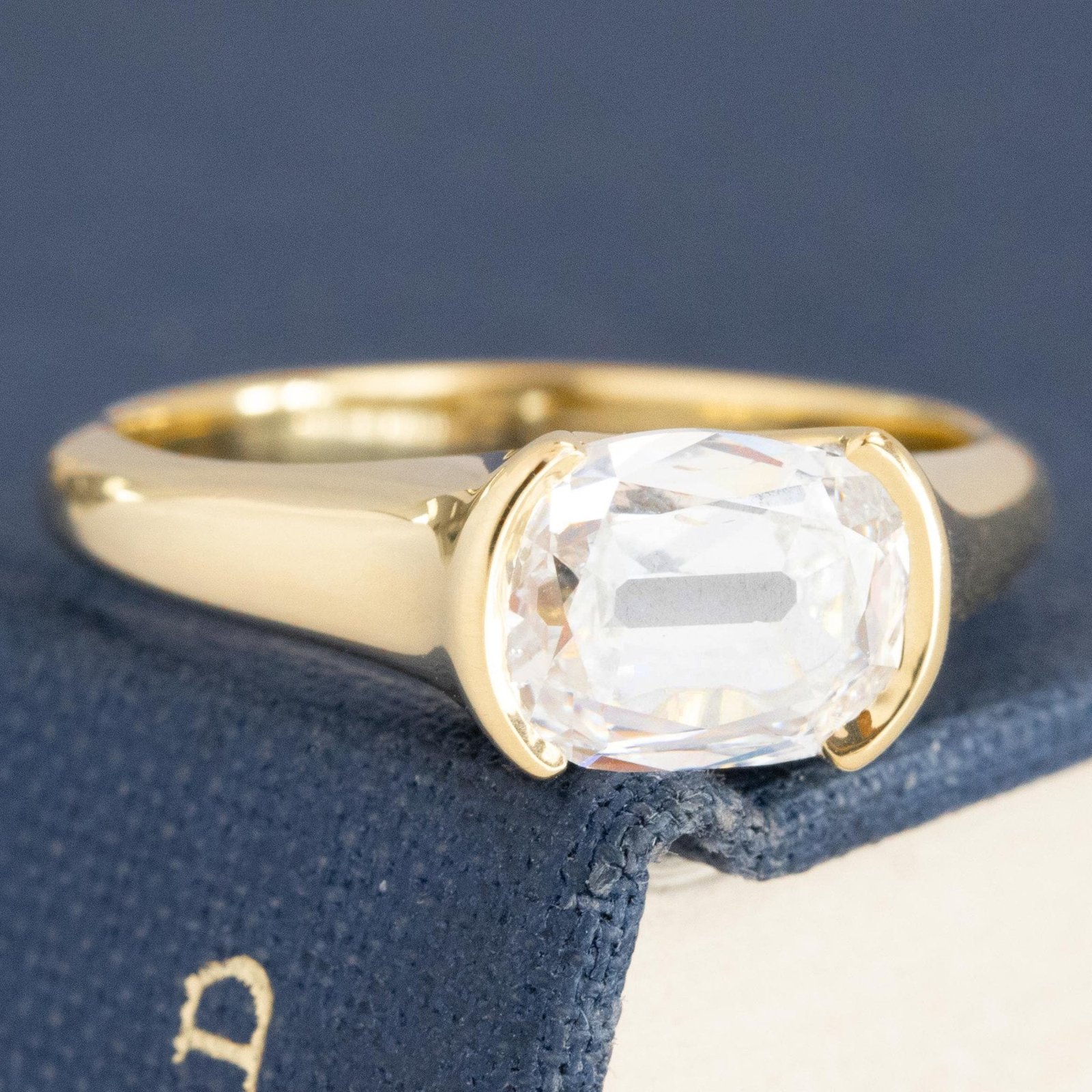 1.50ct Cushion Cut Diamond Half-Bezel Solitaire - Image 3
