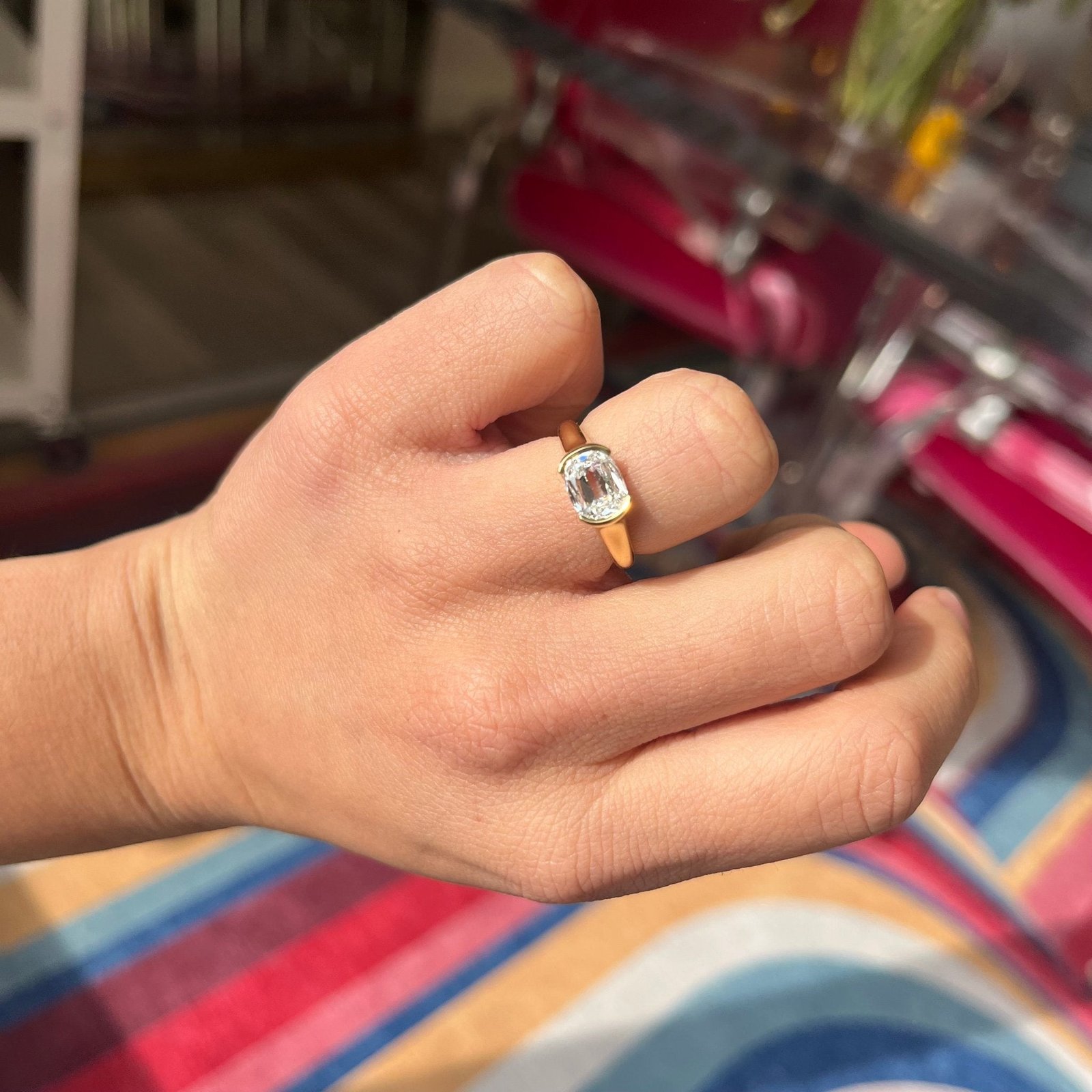 1.50ct Cushion Cut Diamond Half-Bezel Solitaire - Image 2