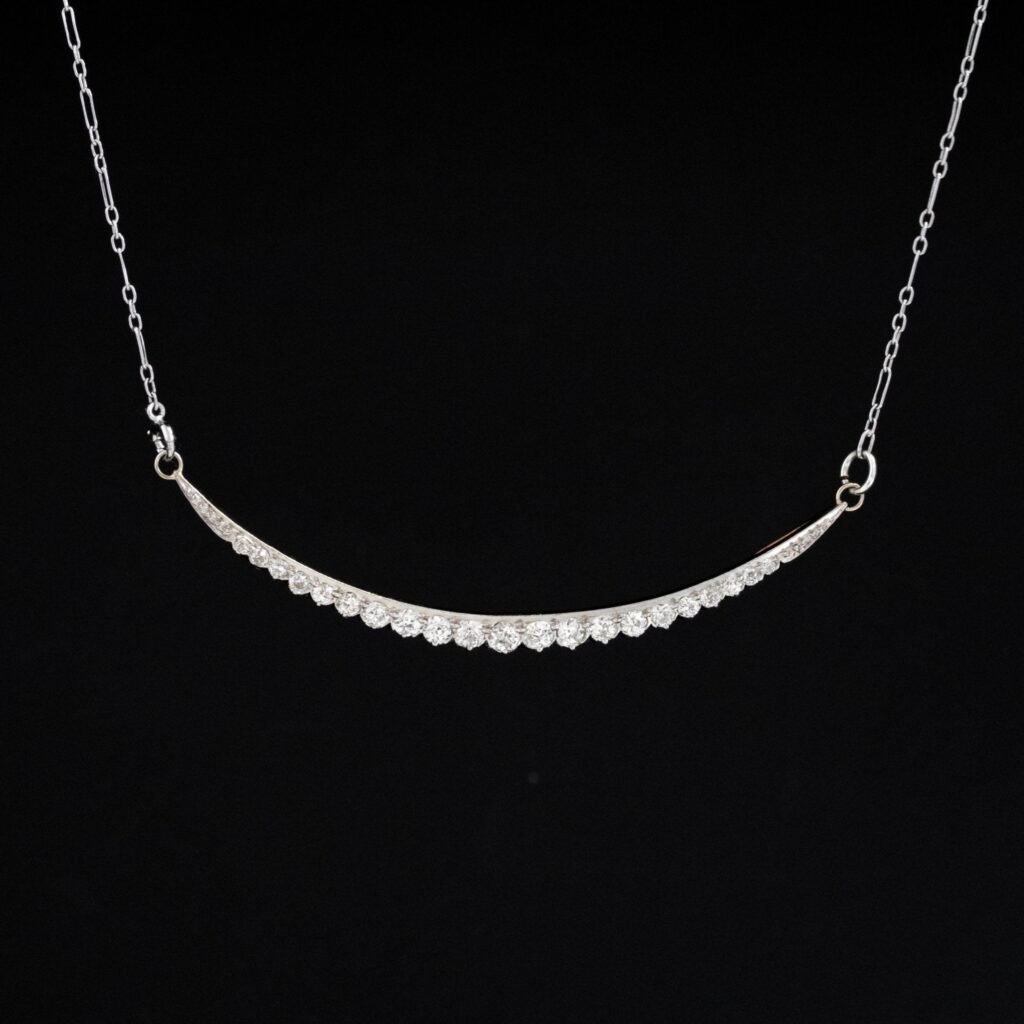 1.50ctw Antique Diamond Crescent Pendant
