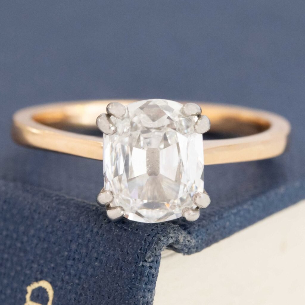 1.51ct Elongated Old Mine Cut Diamond Solitaire, GIA