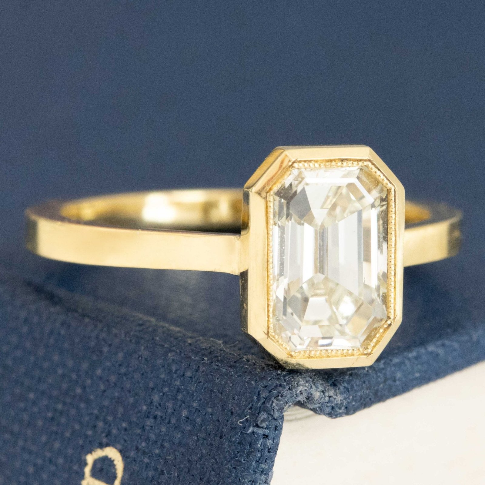 1.52ct Emerald Cut Diamond Bezel Solitaire, GIA - Image 4
