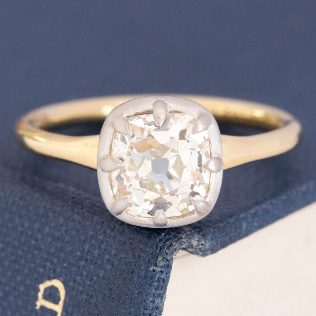 1.52ct Old Mine Cut Diamond Collet Solitaire