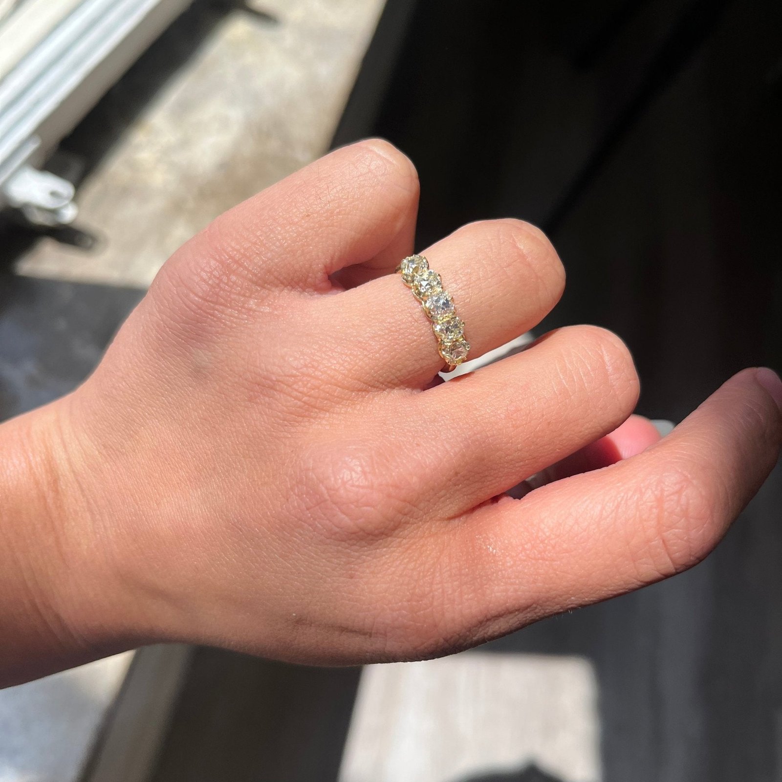 1.52ctw Old Mine Cut Diamond 5-Stone Band - Image 2