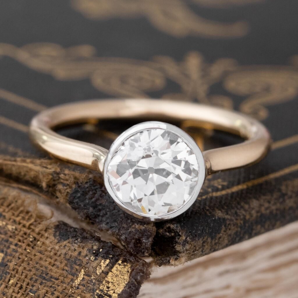 1.56ct (est) Old European Cut Diamond Bezel Conversion Solitaire