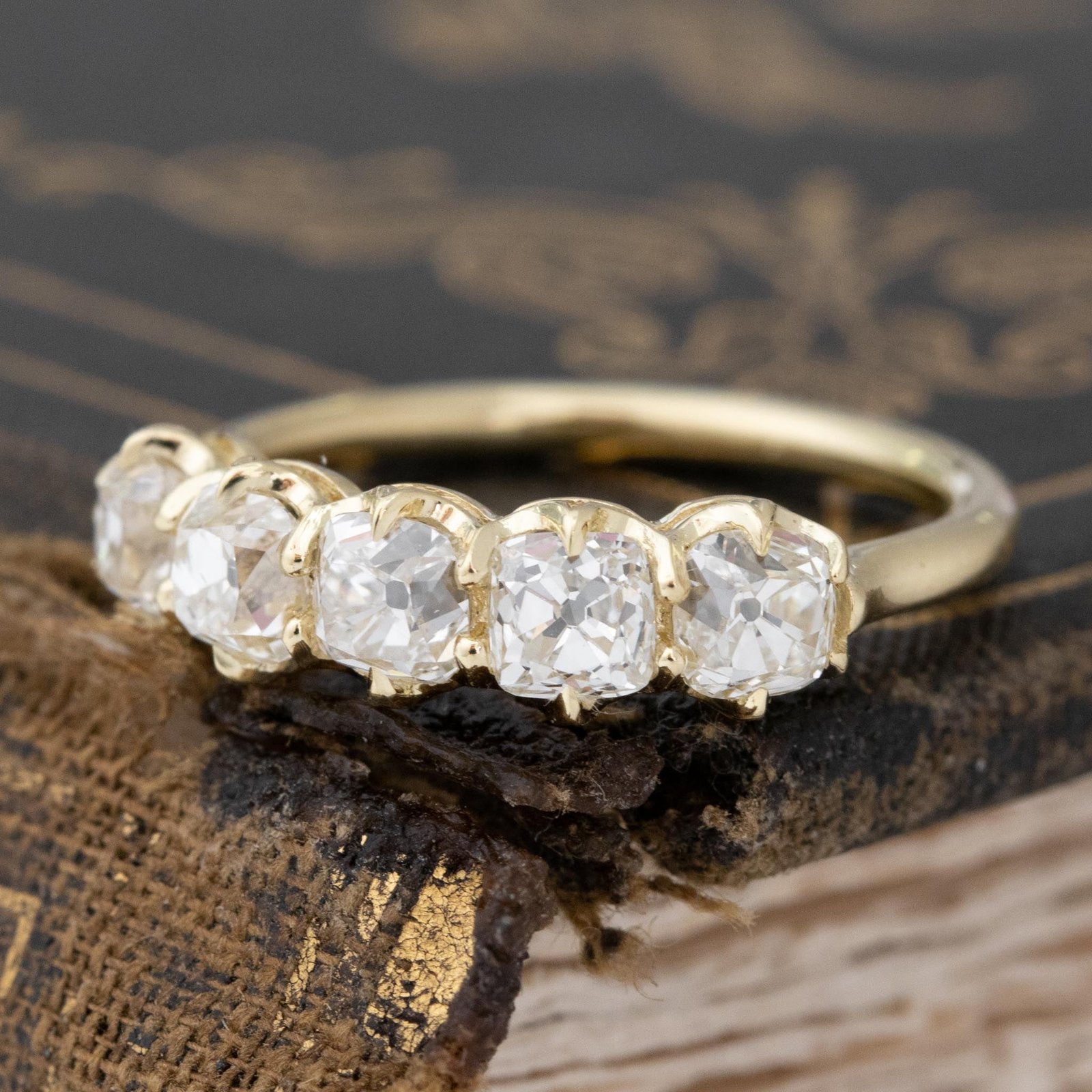 1.58ctw Old Mine Cut Diamond 5-Stone Band - Image 4