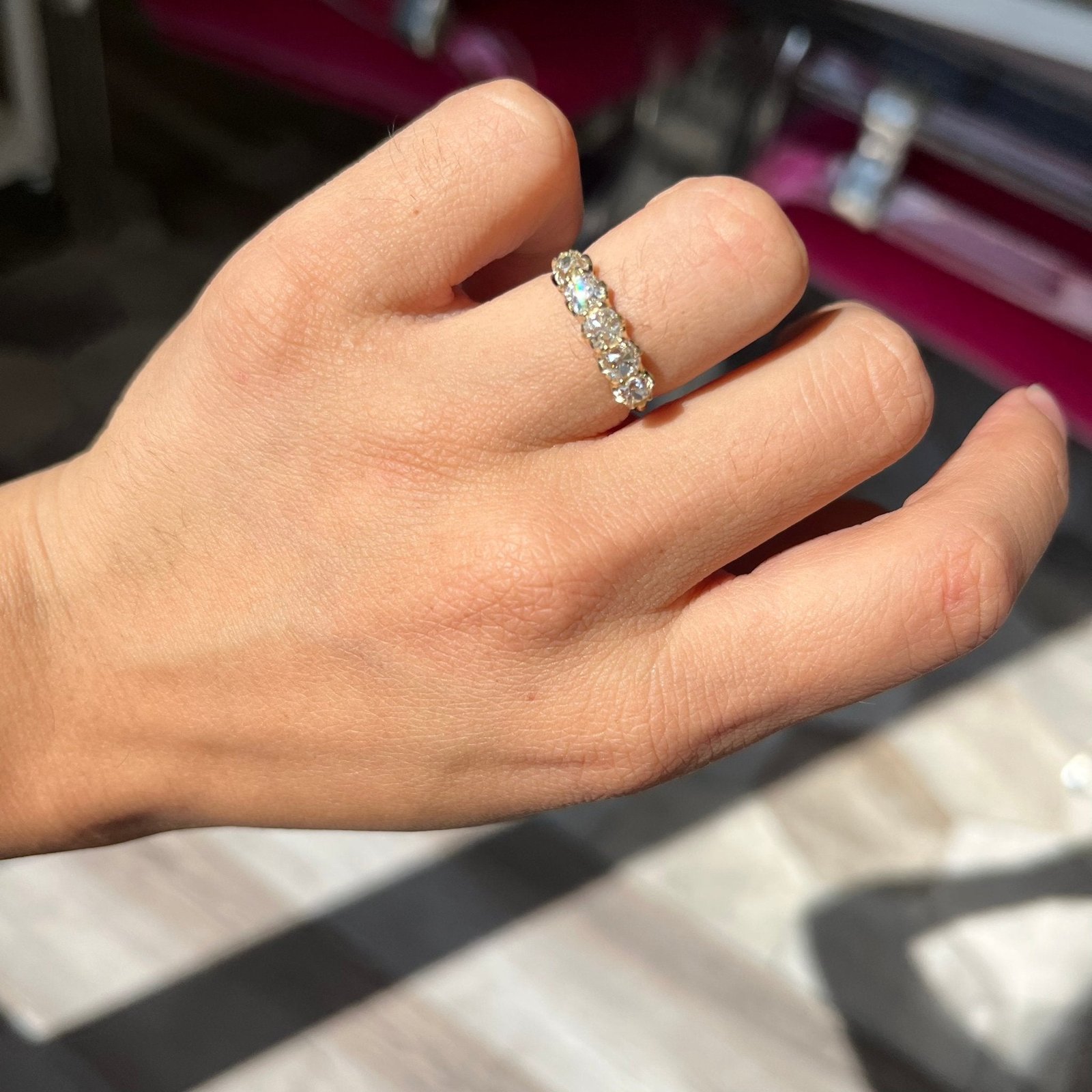1.58ctw Old Mine Cut Diamond 5-Stone Band - Image 2
