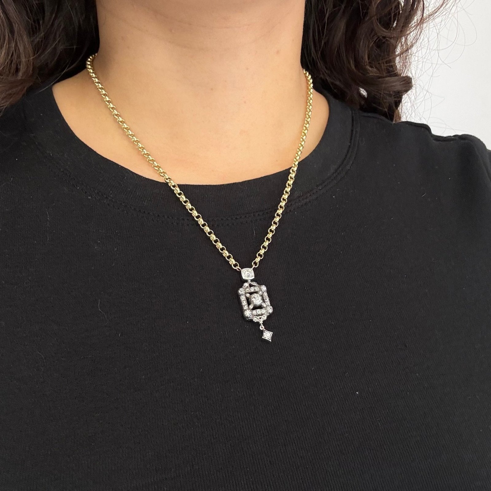 1.60ctw Antique Old Mine Cut Diamond Necklace - Image 2