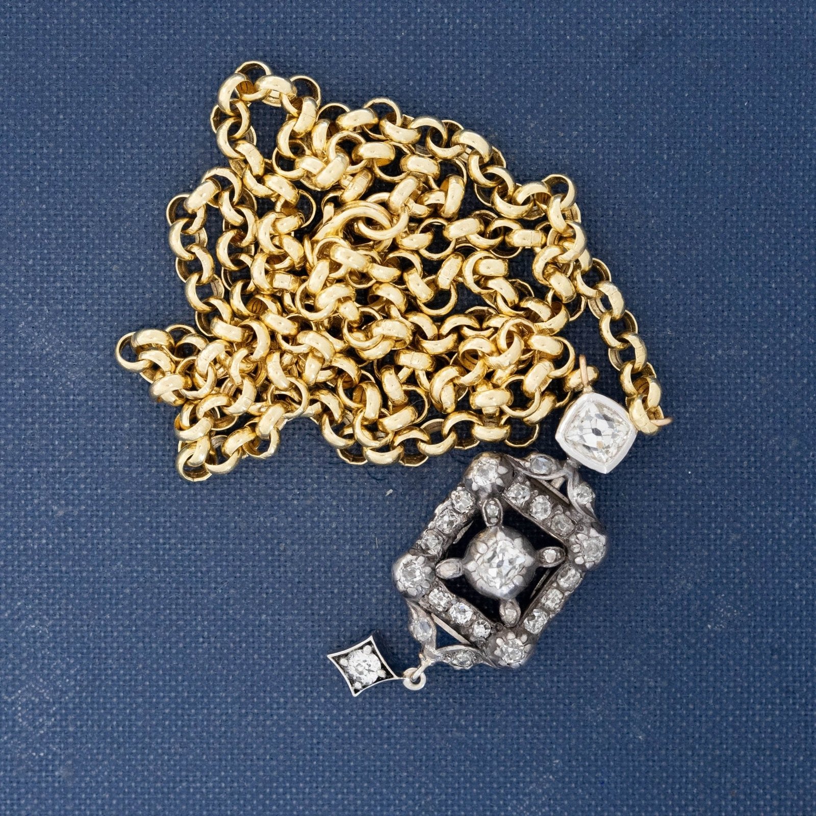 1.60ctw Antique Old Mine Cut Diamond Necklace - Image 5