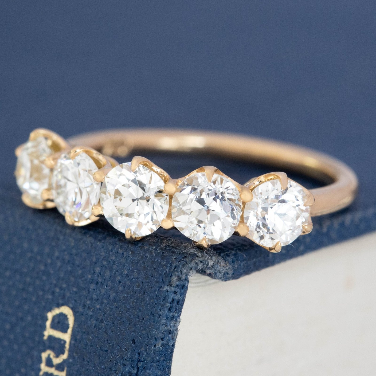 1.63ctw Old European Cut Diamond 5-Stone Band - Image 4